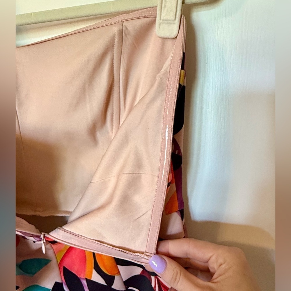 Alexia Admor Victoria One Shoulder Ruffle Pink Tropical Party Mini Dress- Size 8 - Picture 8 of 10